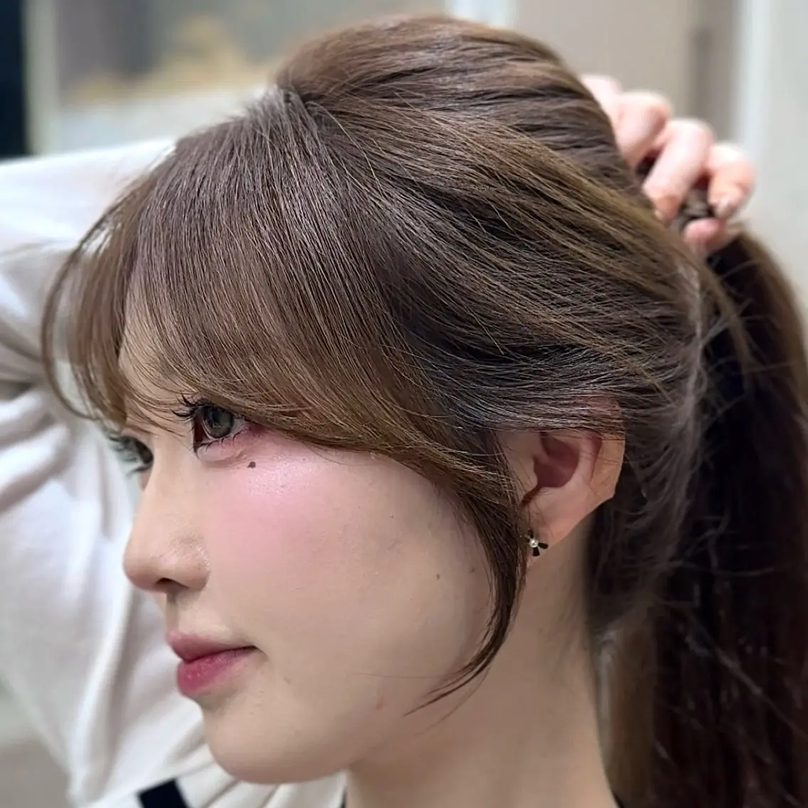 ロング カラー 顔周りカット セジュン 韓国レイヤー/顔周りのヘアスタイル