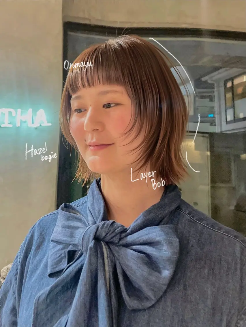 ショート カラー パーマ ヘアアレンジ カット ヘアカラー ✂️ボブ/レイヤー /艶カラー🌷喜美花のヘアスタイル