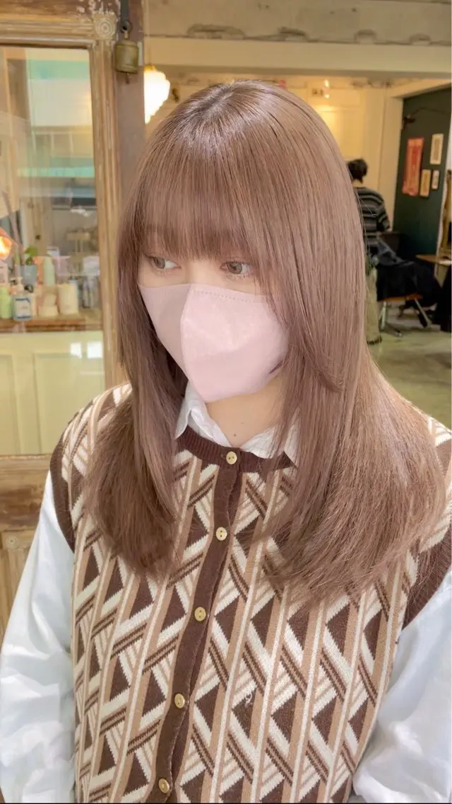 ロング カラー ヘアアレンジ ベージュカラー ラテベージュ レイヤーカット 山崎 澪 レイヤーカット/大宮のヘアスタイル