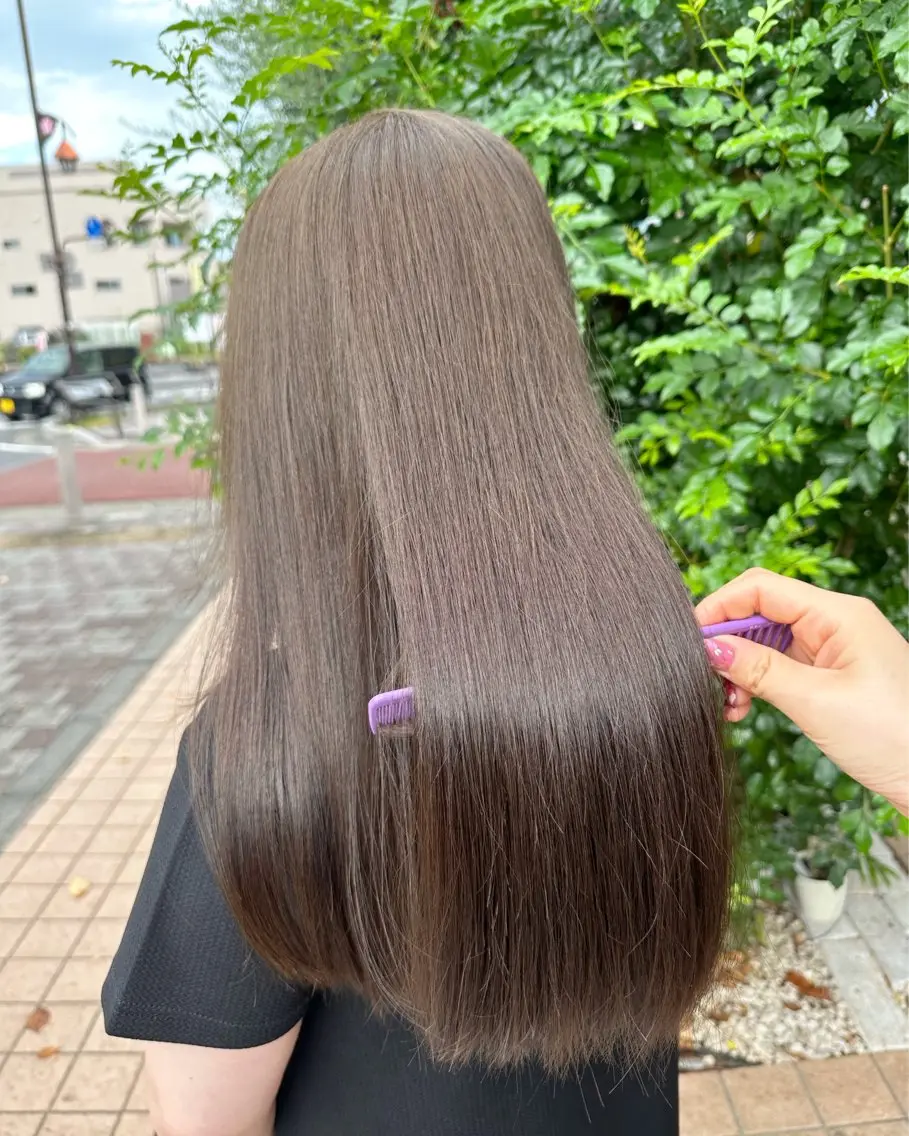ロング ヘアカラー トリートメント ツヤ髪質改善 💜れいな💜のヘアスタイル