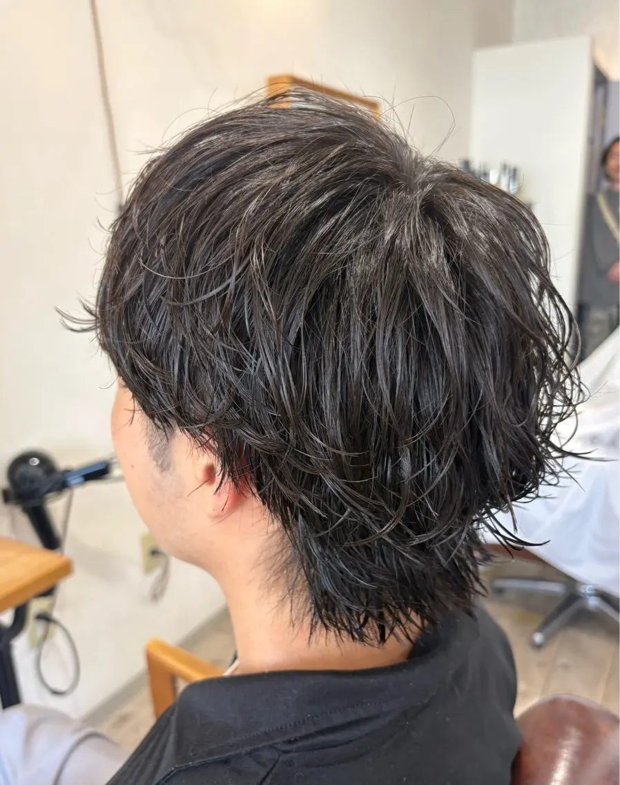 ショート パーマ メンズ メンズパーマ カット パーマ 中澤 衿葉のヘアスタイル