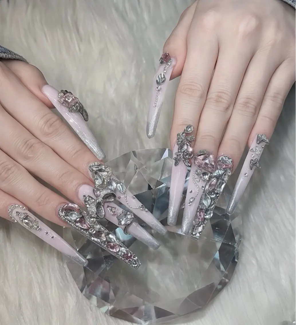 ネイル オーロラネイル ブルー フットネイル ジェルネイル 氷ネイル・うるうるネイル ハンドネイル Rin Nail 新大久保店のネイルデザイン