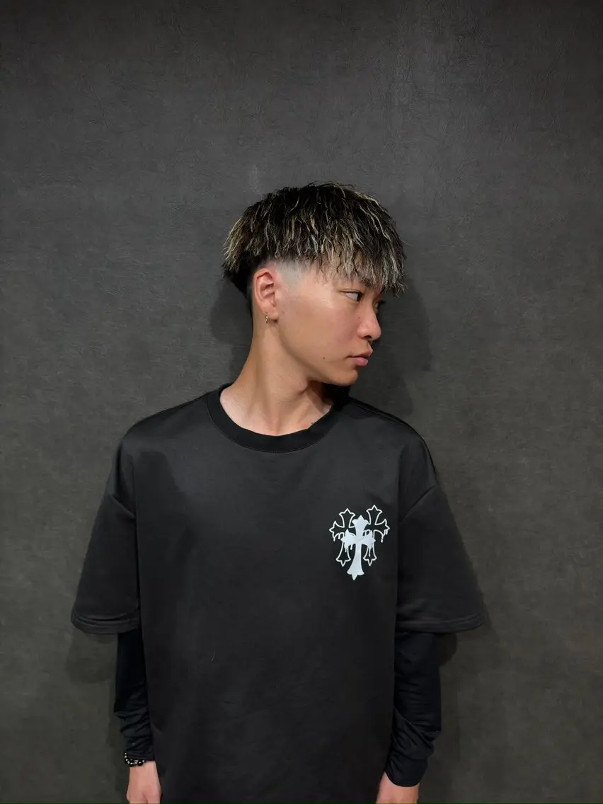 カラー パーマ メンズ カット ヘアカラー パーマ Les Mainsのヘアスタイル