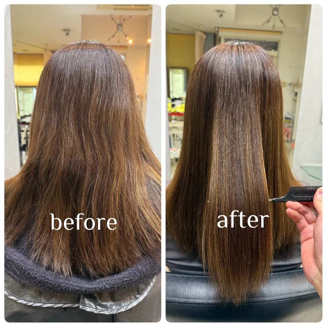 ロング 縮毛矯正 鶴 章英のヘアスタイル