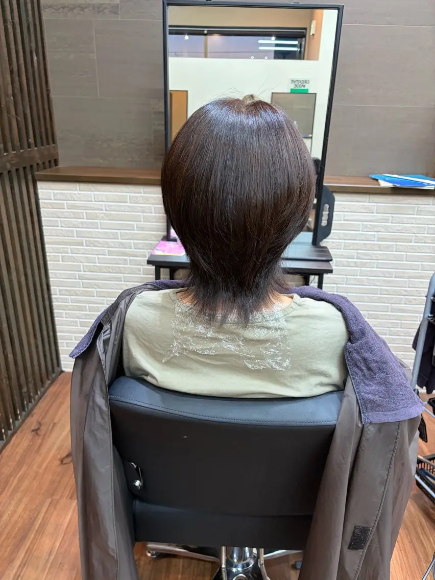 ミディアム 小顔カット ウルフカット 【AXIS江別店】 rioのヘアスタイル