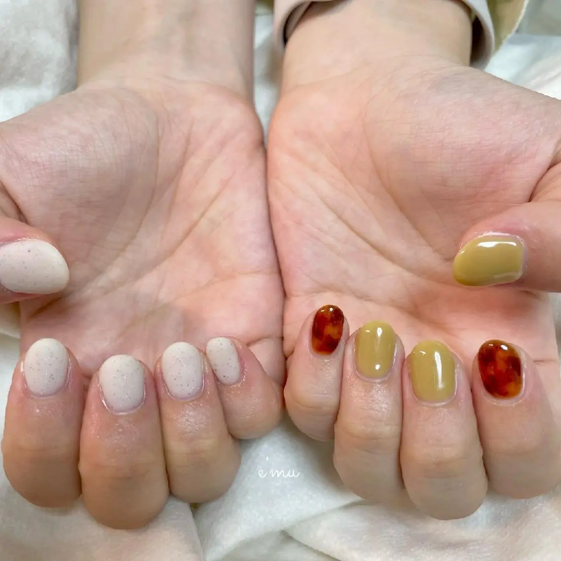 ネイル べっ甲ネイル ハンドネイル nail salon e'mu💐のネイルデザイン