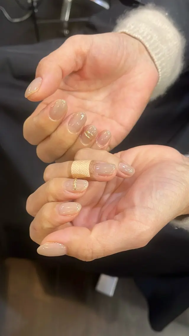 ネイル フラッシュネイル フレンチネイル ラメ(グリッター) ラメグラデーション マグネットネイル SAKU nail 作島茜のネイルデザイン