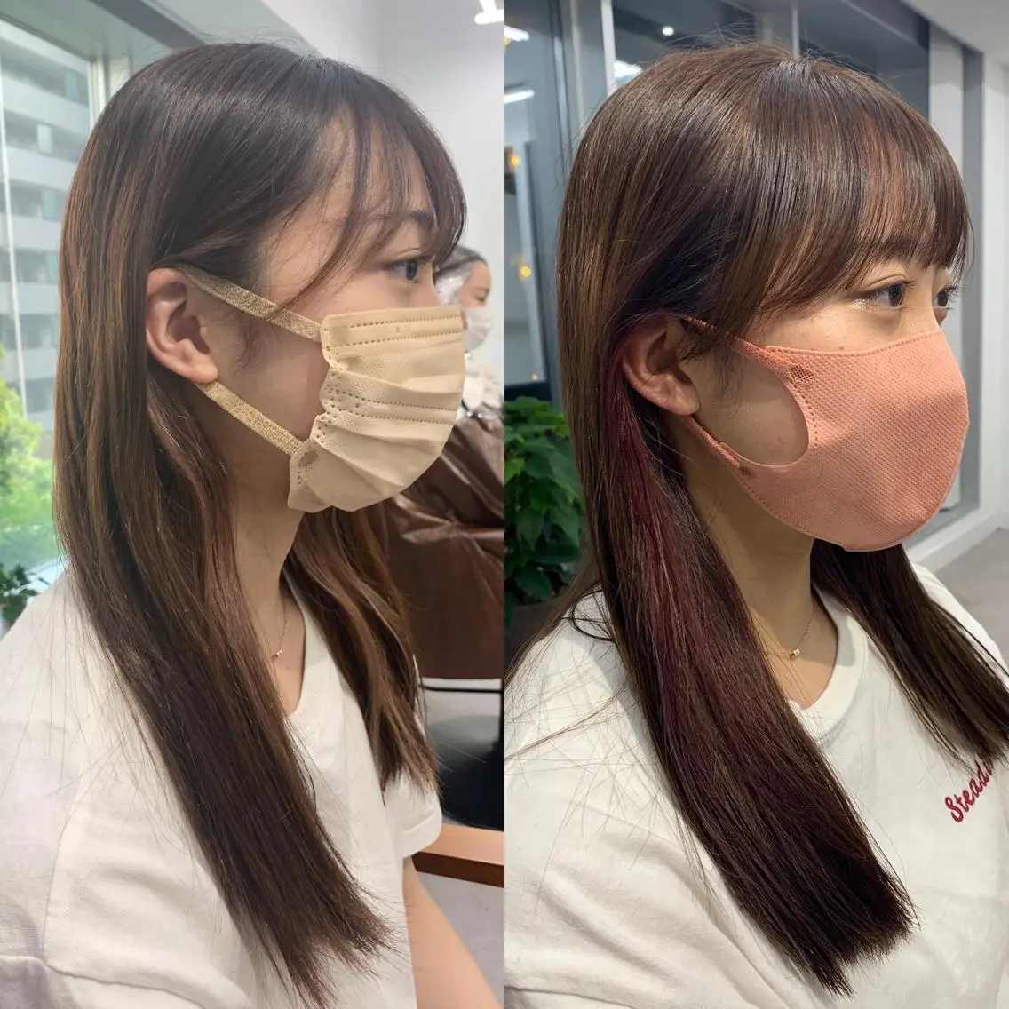 ミディアム カラー パーマ ヘアアレンジ メンズ キッズ ネイル マツエク・マツパ アイブロウ 似合せレイヤー/ 柔らか透明感カラーのヘアスタイル