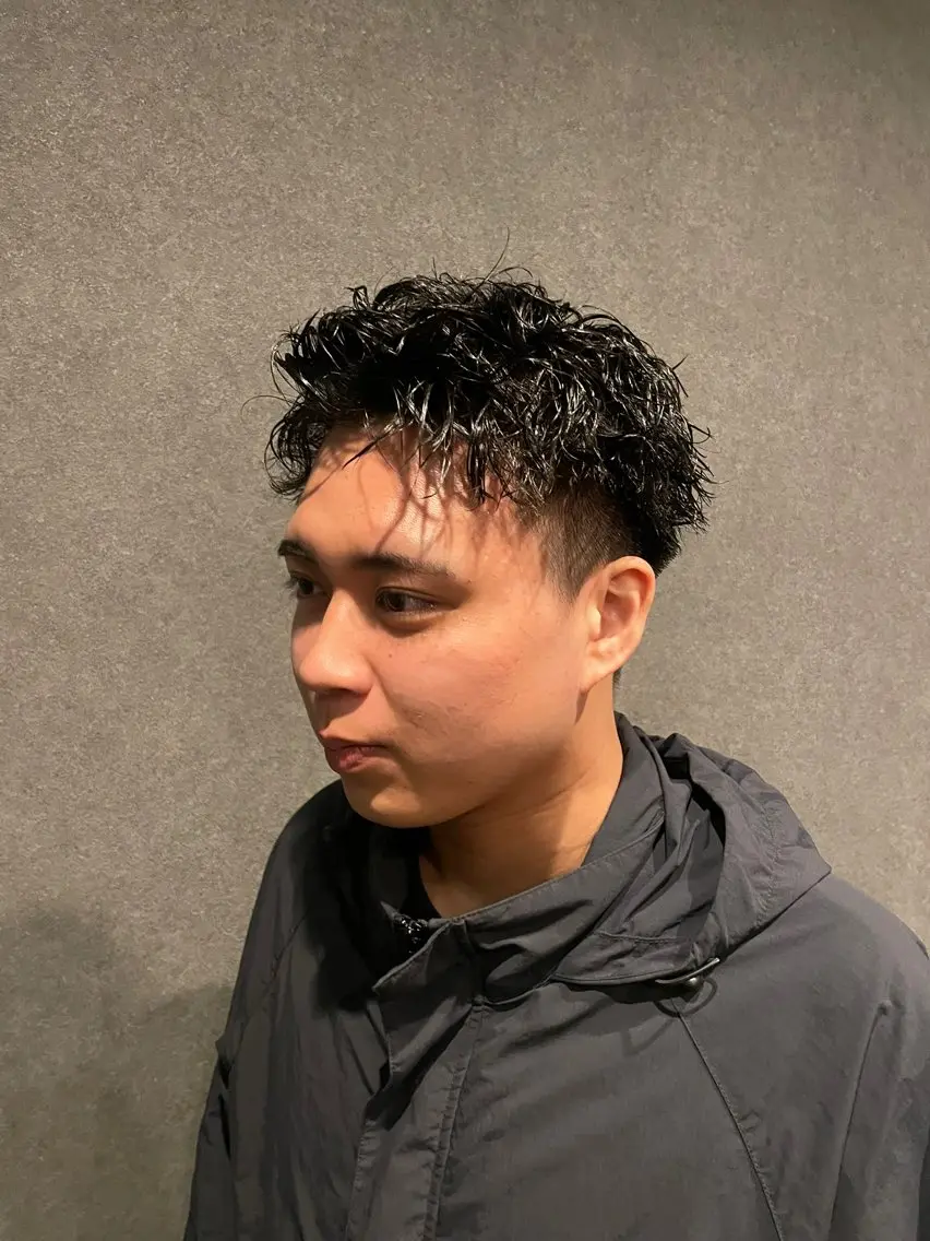 パーマ メンズ メンズパーマ 刈り上げ カット パーマ 宇野 颯太のヘアスタイル