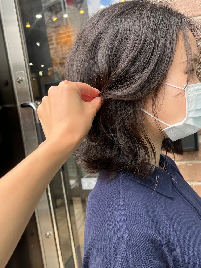 ミディアム カラー ブリーチ ケアブリーチ ダブルカラー イヤリングカラー ハイライトカラー 久木原 ゆりのヘアスタイル