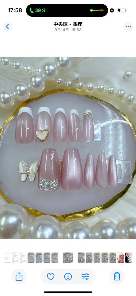 ネイル ボルドー チークネイル ドット 長さ出し ジェルネイル Queeens nailのネイルデザイン