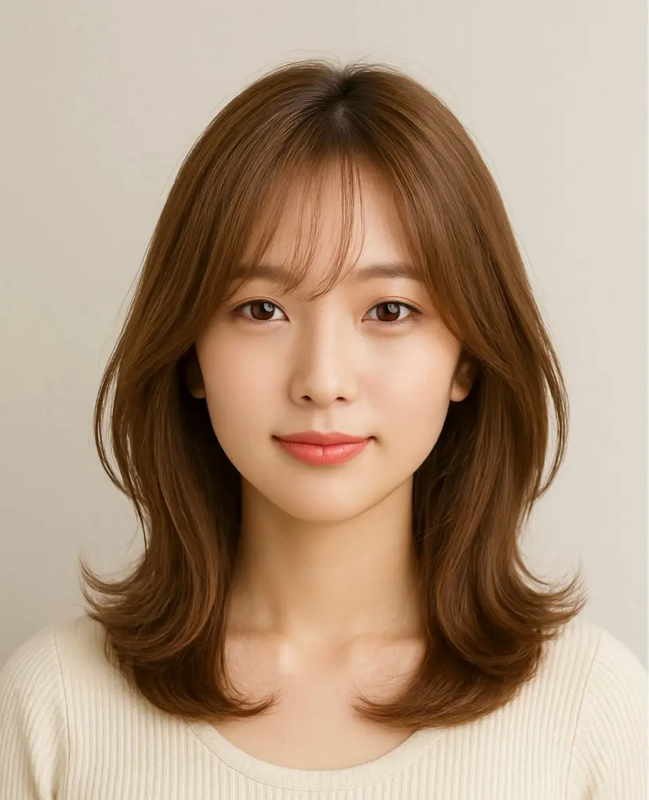 ミディアム カット ヘアカラー トリートメント KASHI|顔まわり ×艶髪プロデューサーのヘアスタイル
