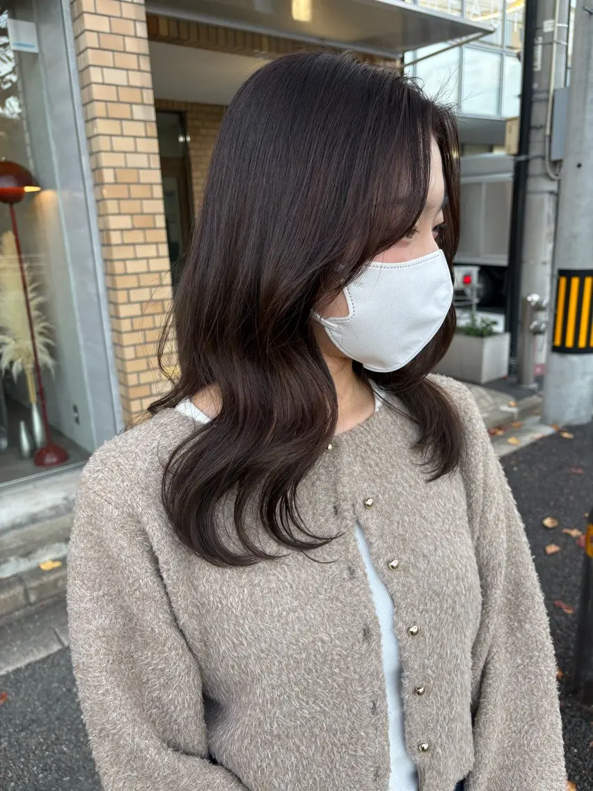 ミディアム カラー カット ヘアカラー トリートメント 井手 素子のヘアスタイル