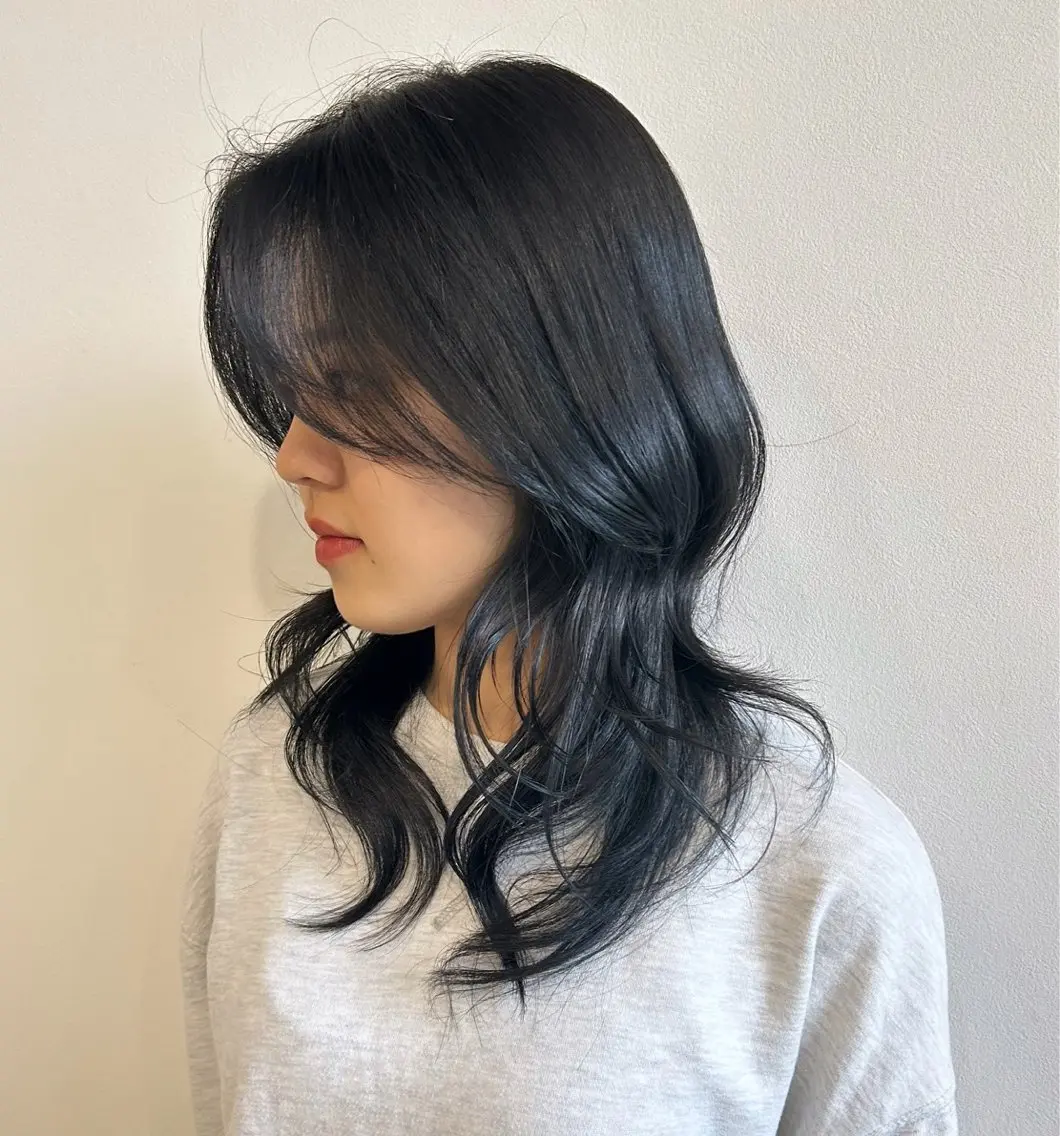 セミロング カラー レイヤーカット risako🇰🇷 韓国ヘア/レイヤーのヘアスタイル