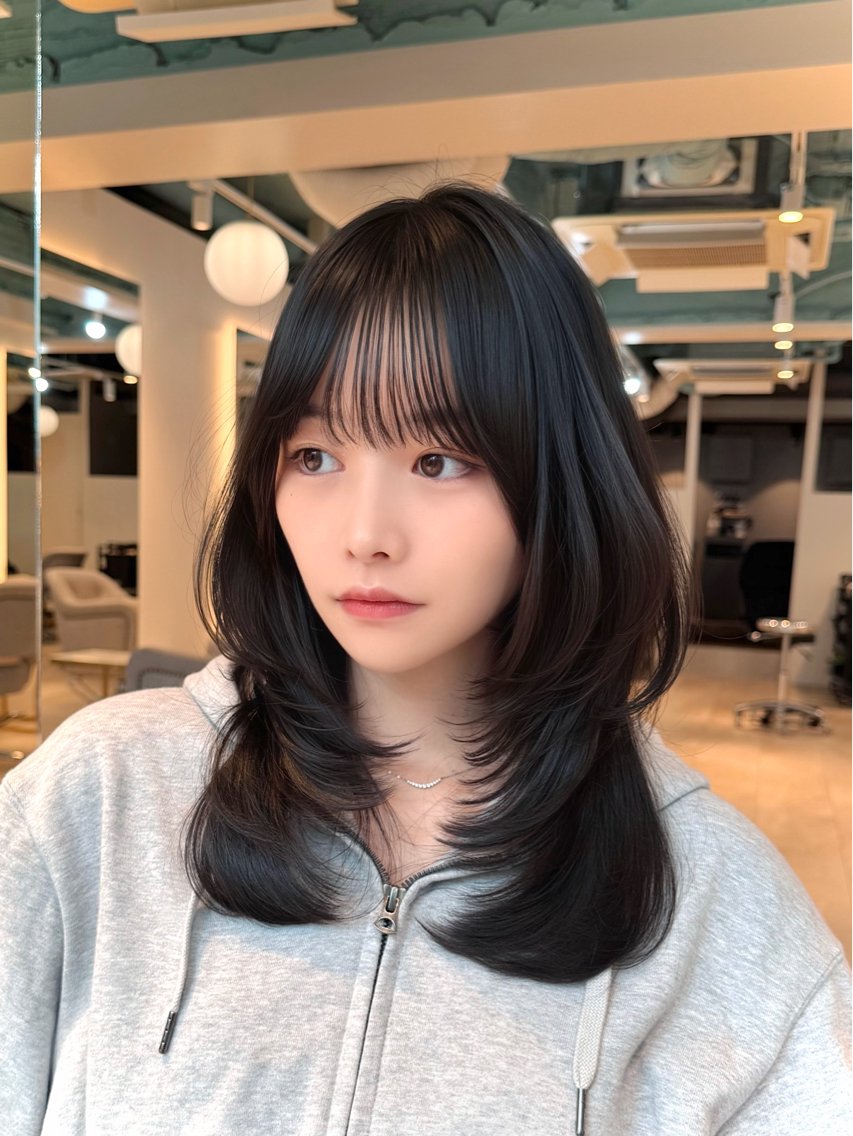 ロング カット ヘアカラー トリートメント ハッシュカット /GENKIのヘアスタイル