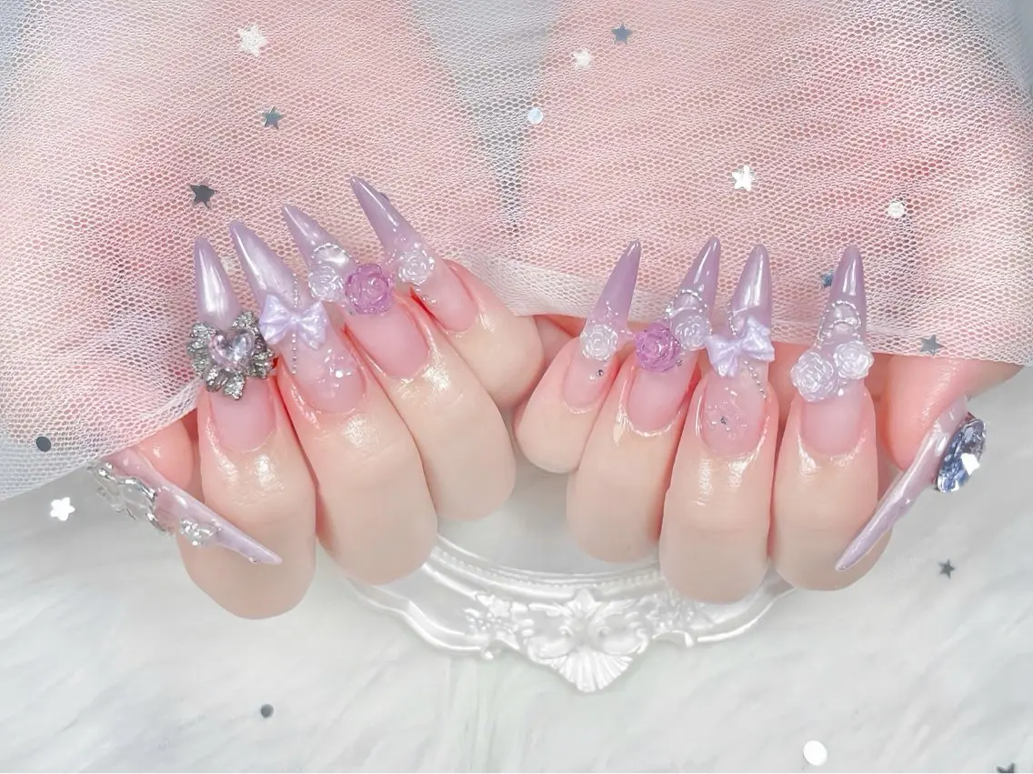 ネイル チークネイル 長さ出し フレンチネイル ジェルネイル グラデーション ハンドネイル THANHTHANH NAILのネイルデザイン