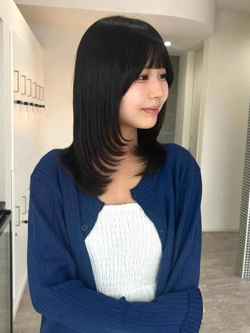 ミディアム カット ヘアカラー トリートメント 大人可愛い/韓国 レイヤー🎀まおのヘアスタイル