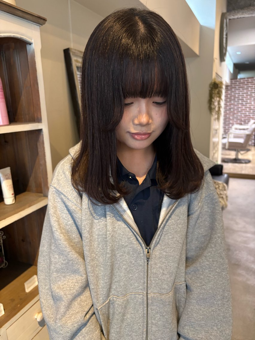 セミロング カラー カット ヘアカラー ichika/顔周り /似合わせカラー🩵のヘアスタイル