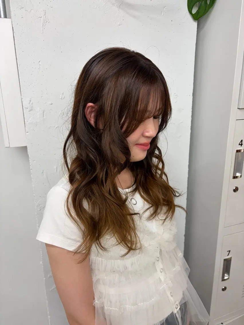 ロング ヘアカラー かすみ/名駅徒歩5分 /メンズカットのヘアスタイル
