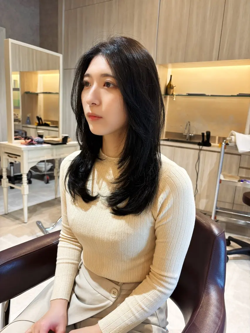セミロング レイヤーカット カット トリートメント ヘアセット CAMUE代表 Masaのヘアスタイル