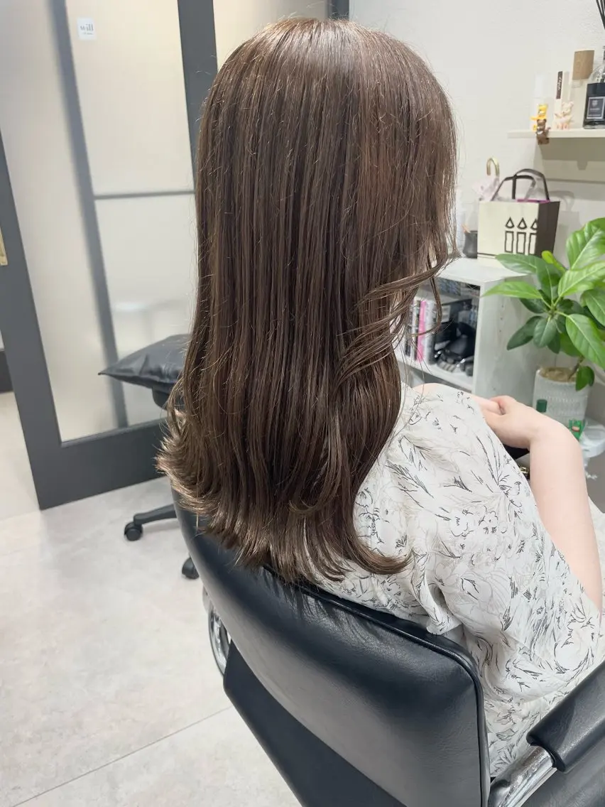 ロング カラー カット ヘアカラー トリートメント 髪質改善will hairdesignのヘアスタイル