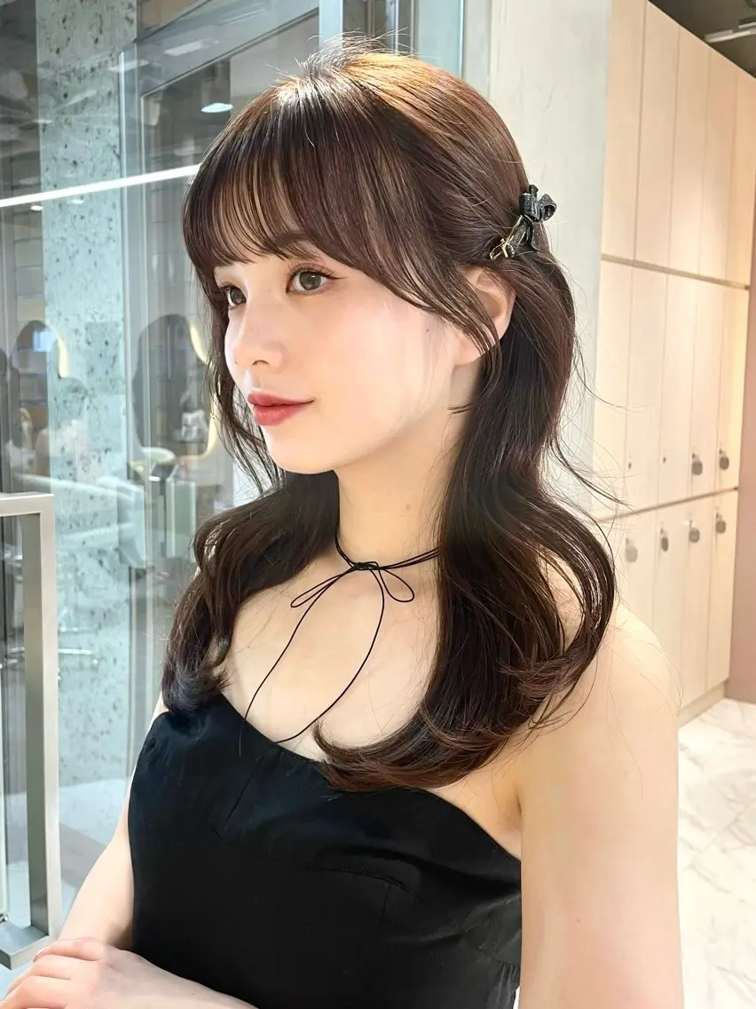 韓国風顔周りカット+カラー+1stepトリートメント(前髪顔周りのみのカット)の写真