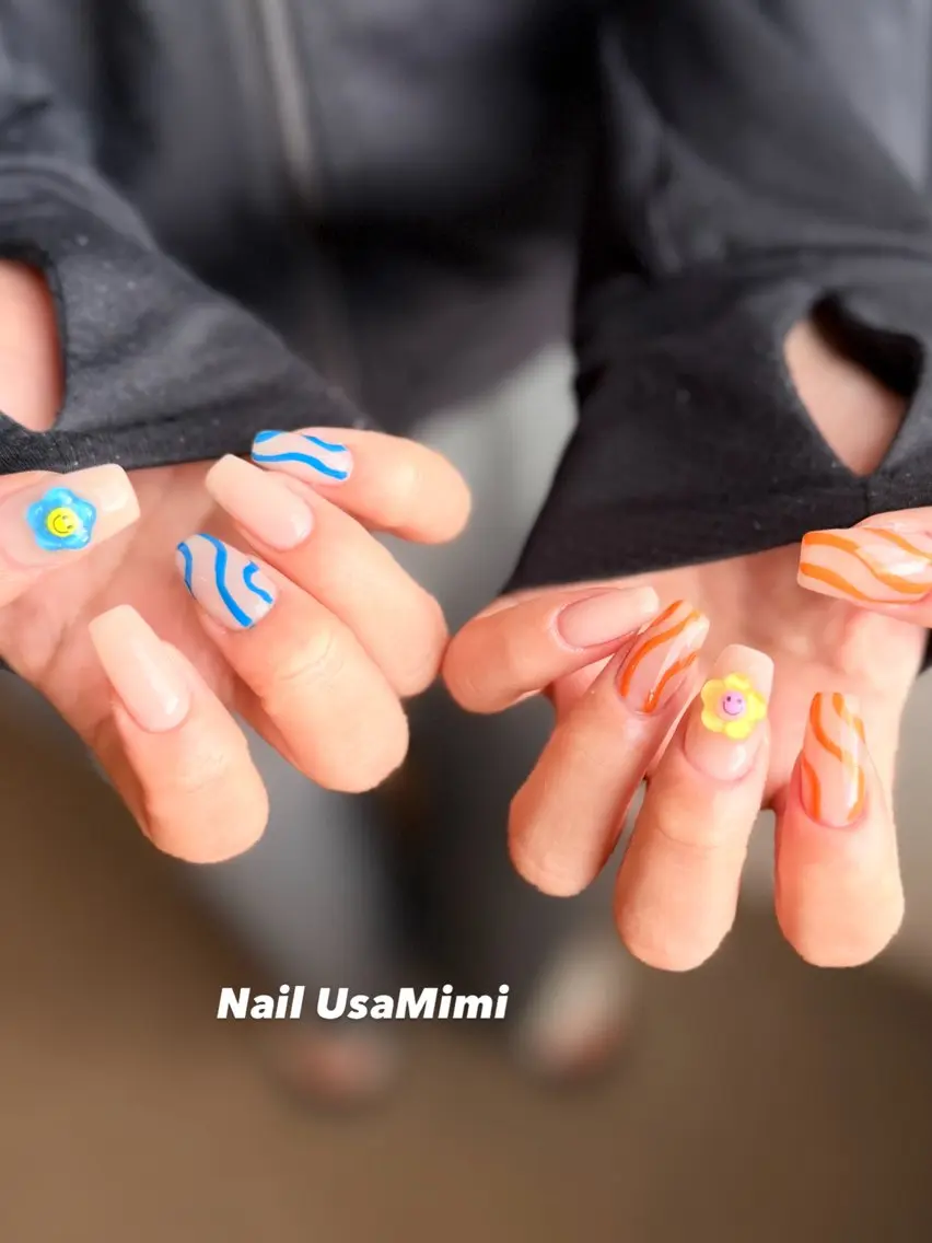 ネイル アートネイル ジェルネイル キラキラネイル オフィスネイル 春ネイル ハンドネイル Nail Usa Mimi ASAKOのネイルデザイン