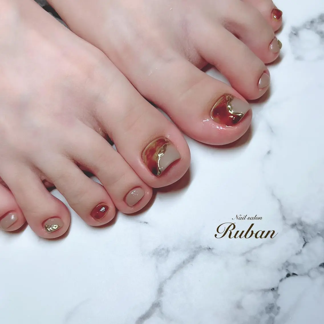 ネイル べっ甲ネイル Nail salon Rubanのネイルデザイン