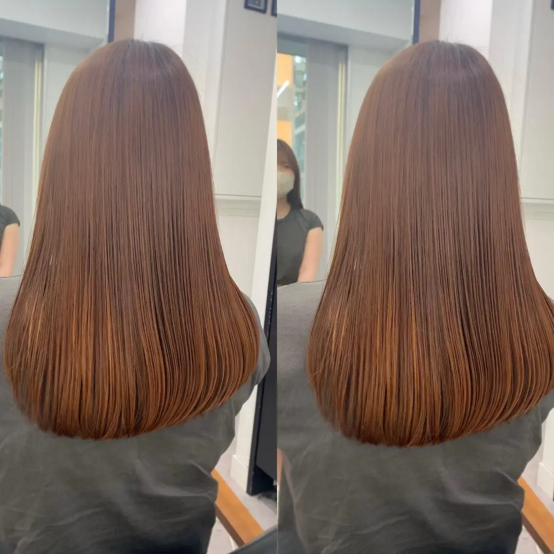 ミディアム カラー パーマ ヘアアレンジ メンズ キッズ ネイル マツエク・マツパ アイブロウ カット 縮毛矯正 レイヤーカット／ 巻ける縮毛矯正のヘアスタイル