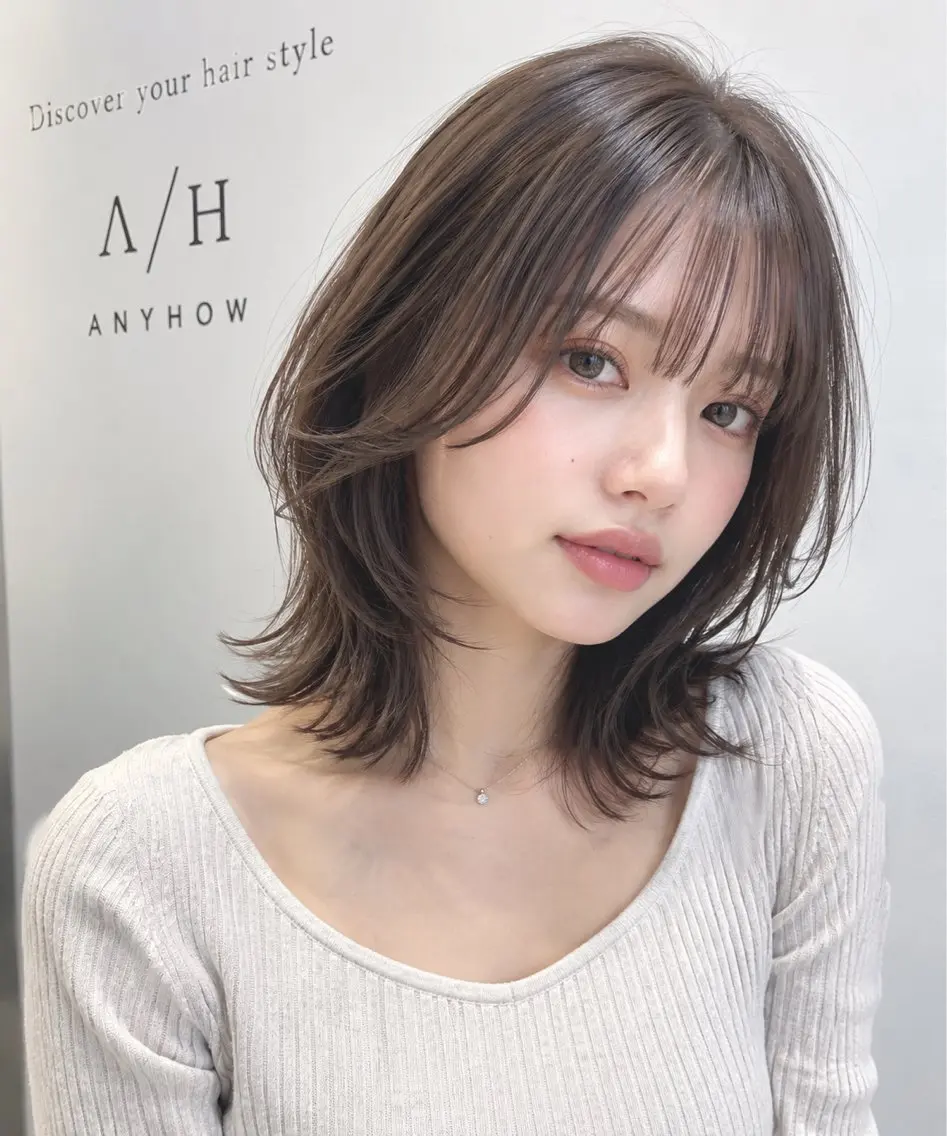 ミディアム カラー ヘアアレンジ レイヤーカット 小顔カット 池田達也anyhow /店長のヘアスタイル