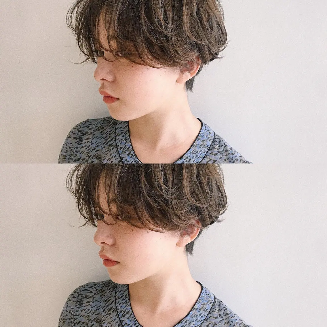 ショート カラー パーマ ヘアアレンジ ハンサムショート ショートヘア 小顔カット カット ヘアセット 松田 亮葉のヘアスタイル