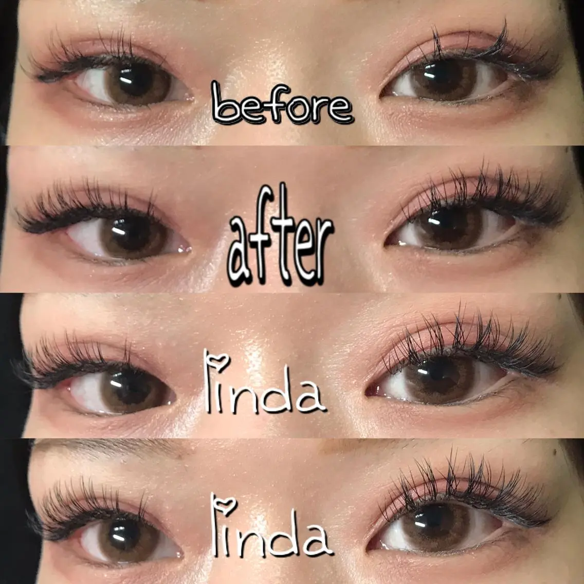 マツエク・マツパ 付け放題 フラットラッシュ ナチュラル linda lashesのマツエク・マツパデザイン