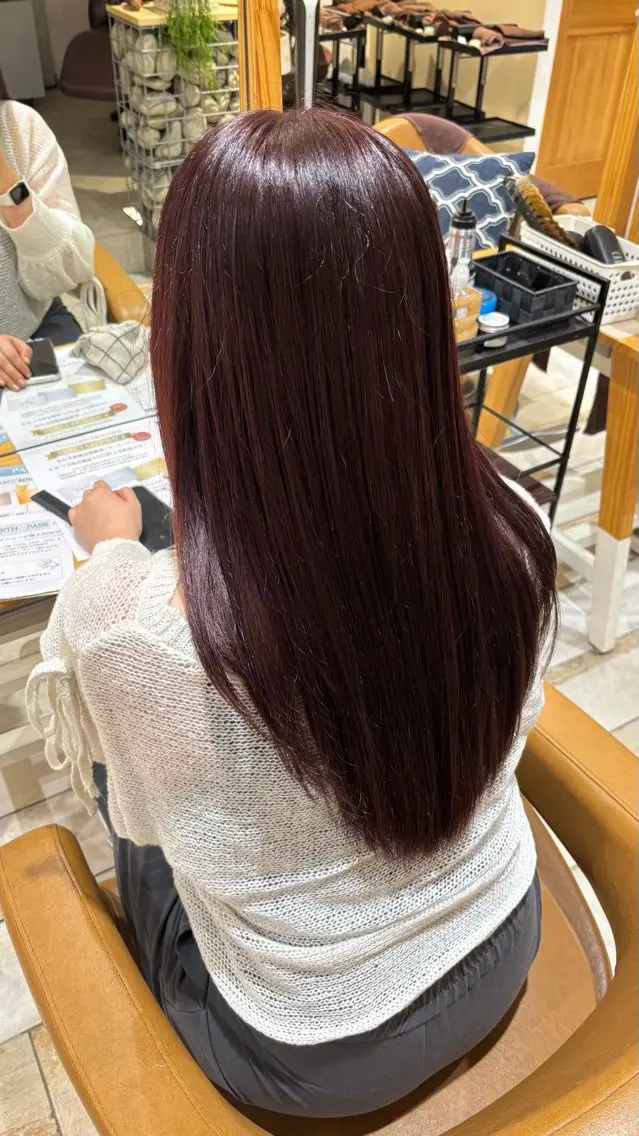 ロング カラー レッドカラー ヘアカラー メンズパーマ/透明感 カラー 北山 祐助のヘアスタイル