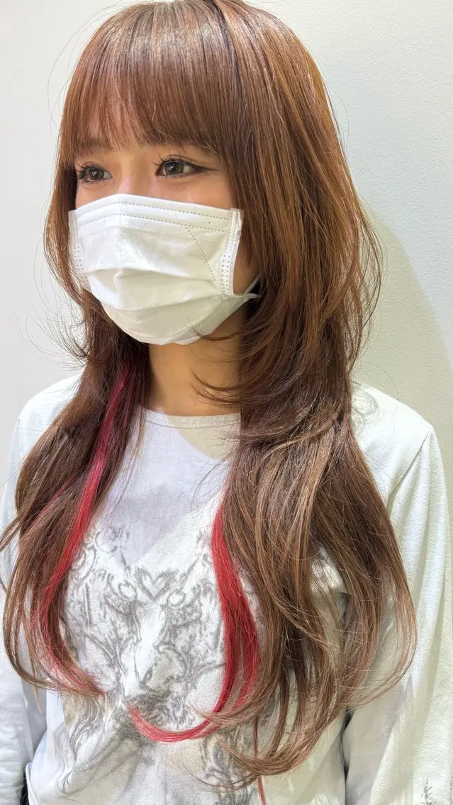 ロング エクステ ウルフカット カット エクステ 横浜🍒ルーツカラー エクステ／RIEのヘアスタイル