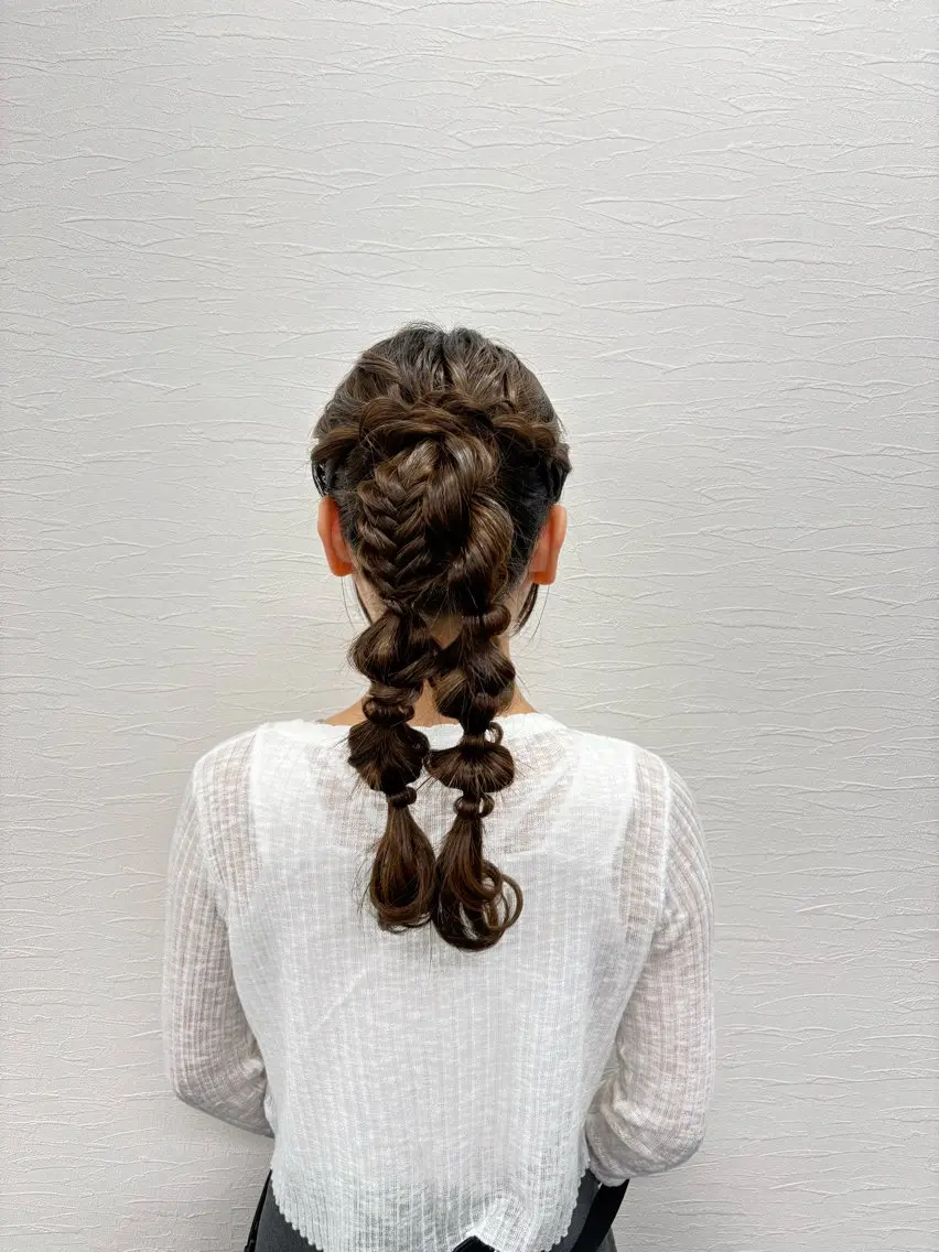ロング ヘアアレンジ ヘアセット YUMEYAKATA 五条店のヘアスタイル