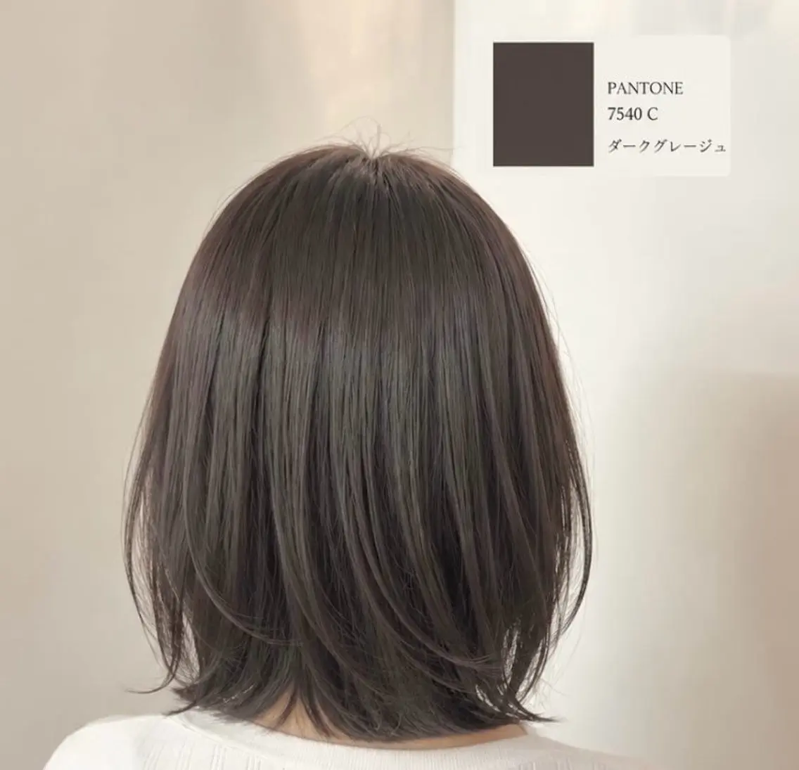 ミディアム カラー 透明感カラー ダークグレー ダークグレージュ グレージュ ヘアカラー トリートメント ヒナ/酸性ストレート /髪質改善のヘアスタイル