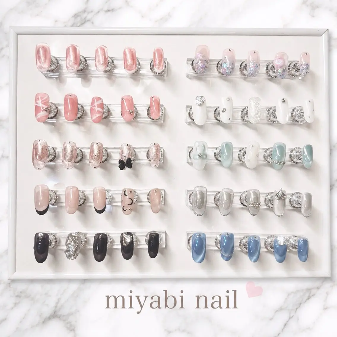 ネイル ジェルネイル マグネットネイル 持ち込み 夏ネイル miyabi nail 桂川駅近くのネイルデザイン