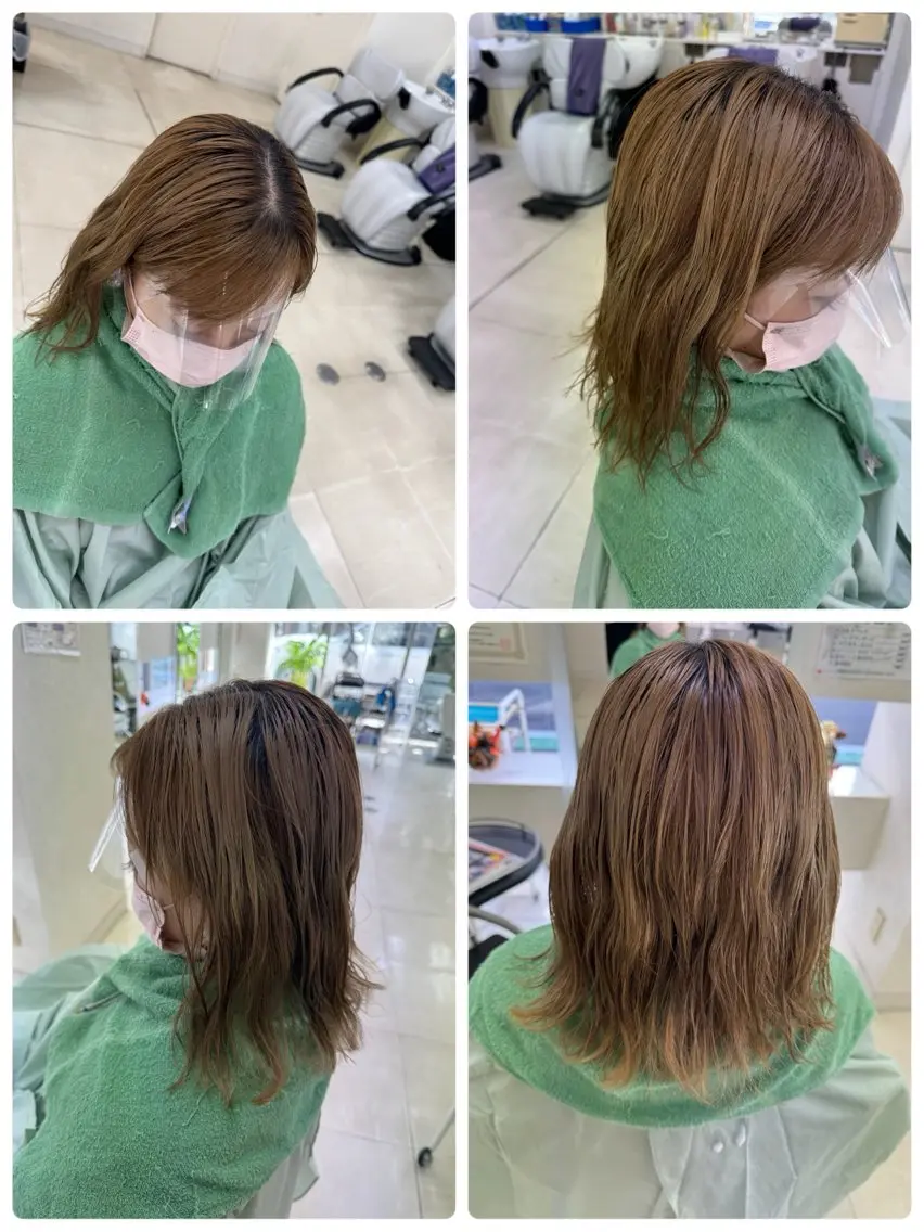 セミロング セミロングパーマ 縮毛矯正 タカハシ リナのヘアスタイル