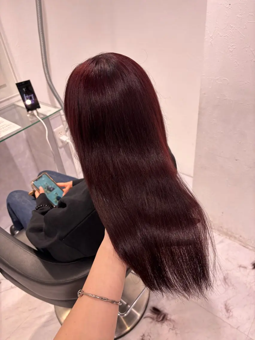 ロング カラー ヘアカラー トリートメント ヘッドスパ ヘアセット 表参道♡暗髪♡ 艶カラー♡アユミのヘアスタイル
