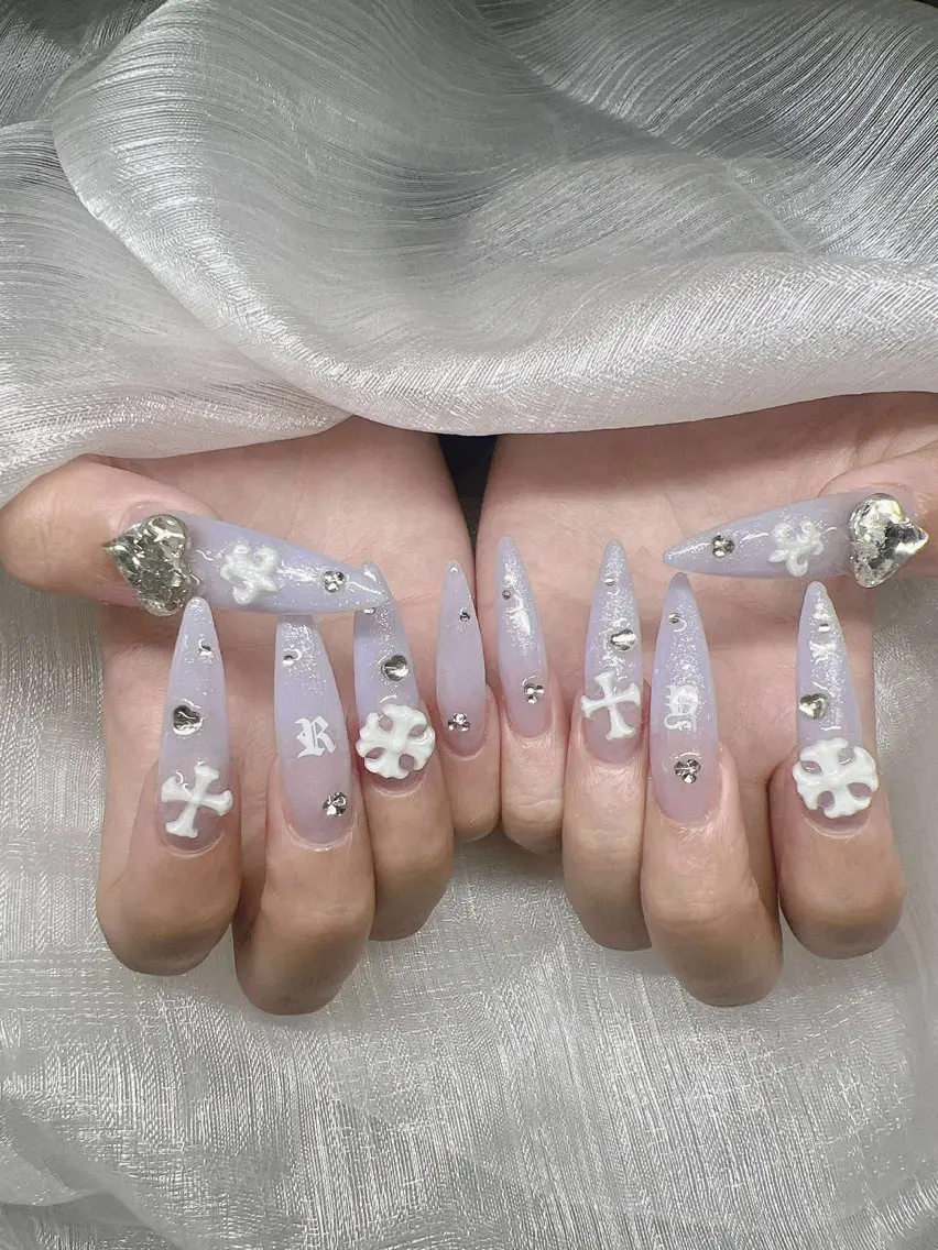 ネイル 長さ出し グラデーション 卒業式 キラキラネイル マグネットネイル ハンドネイル Lee Nailsのネイルデザイン