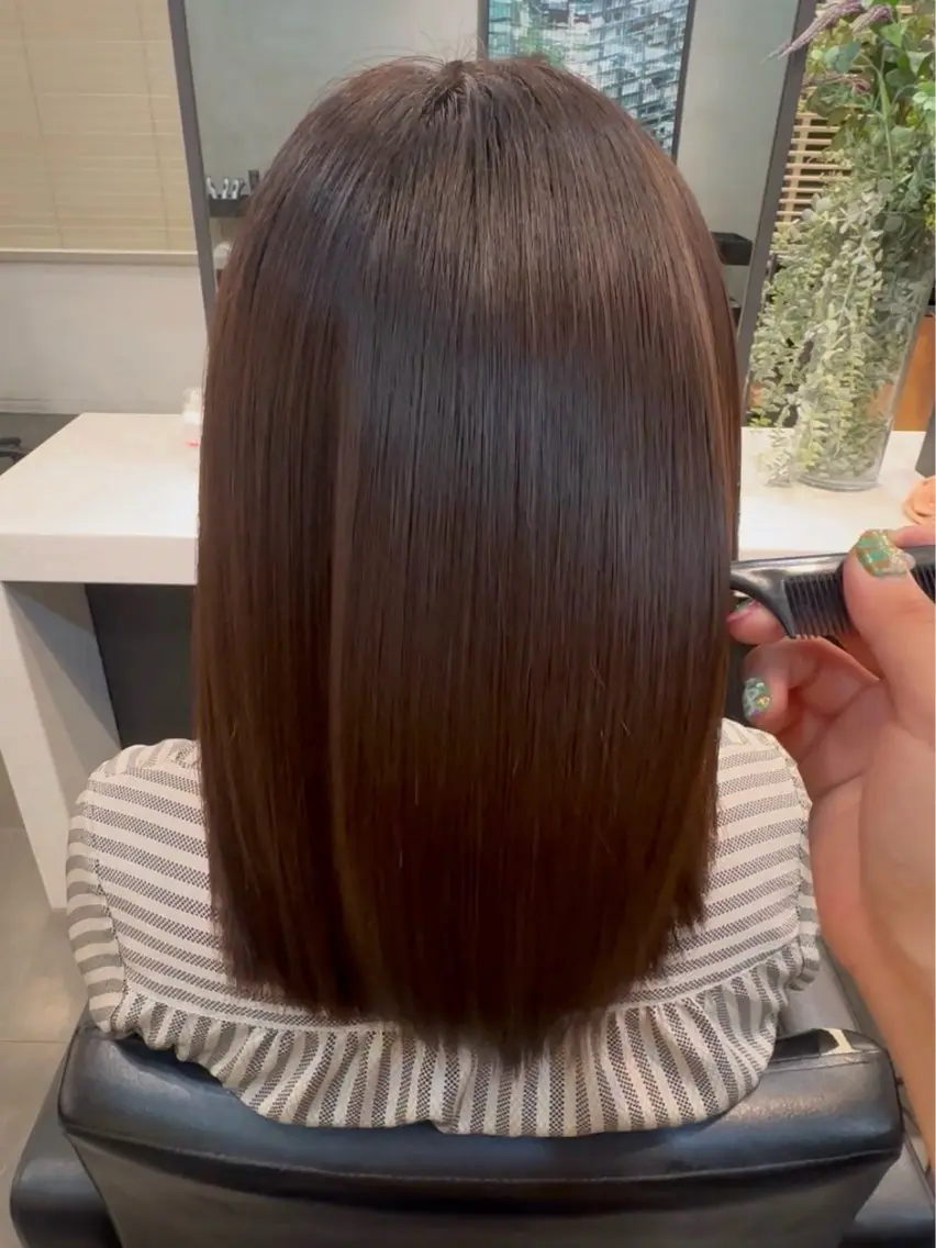 ミディアム 髪質改善 トリートメント トリートメント ヤマダ アオイのヘアスタイル
