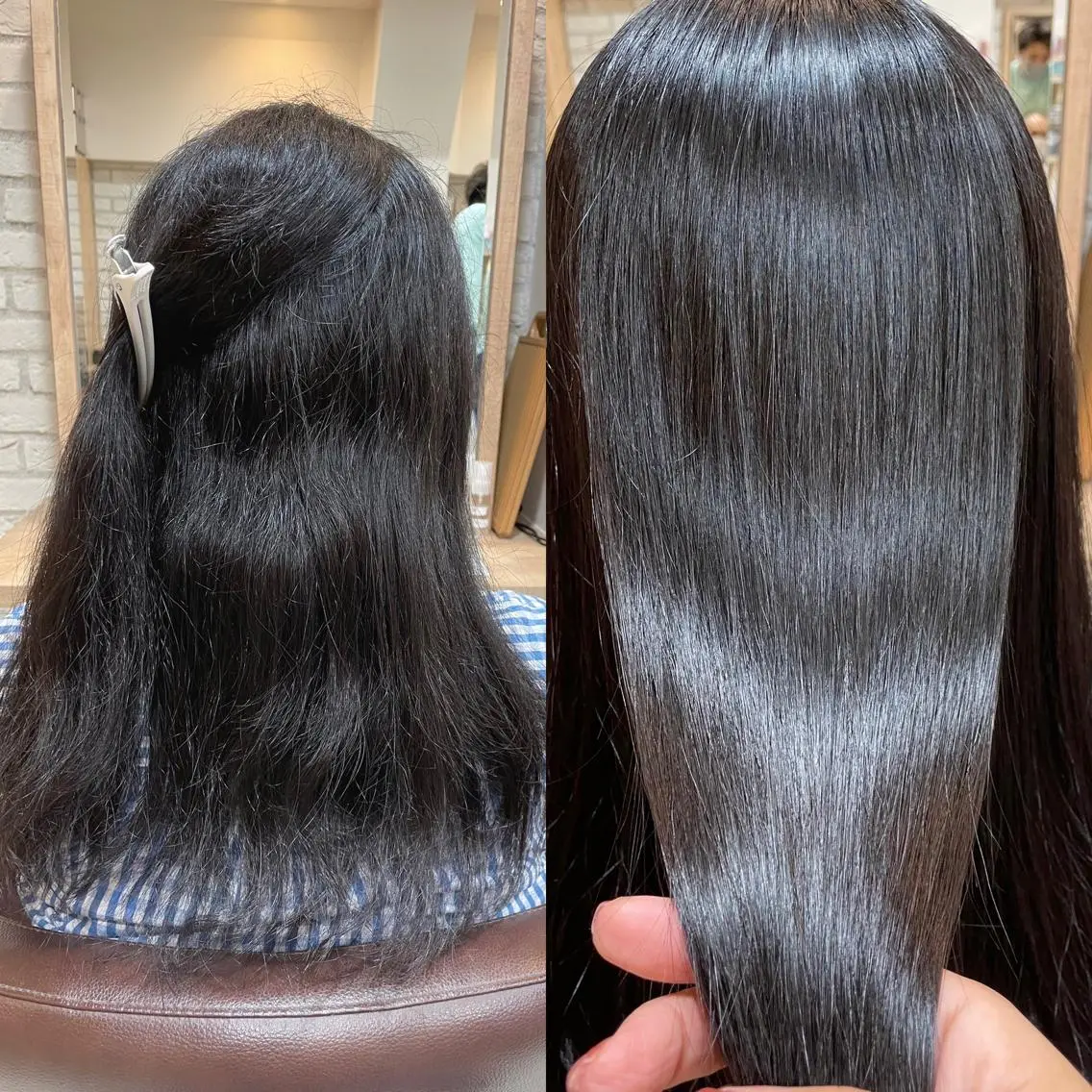 ロング 髪質改善 カット 縮毛矯正 トリートメント 清水 有実子のヘアスタイル