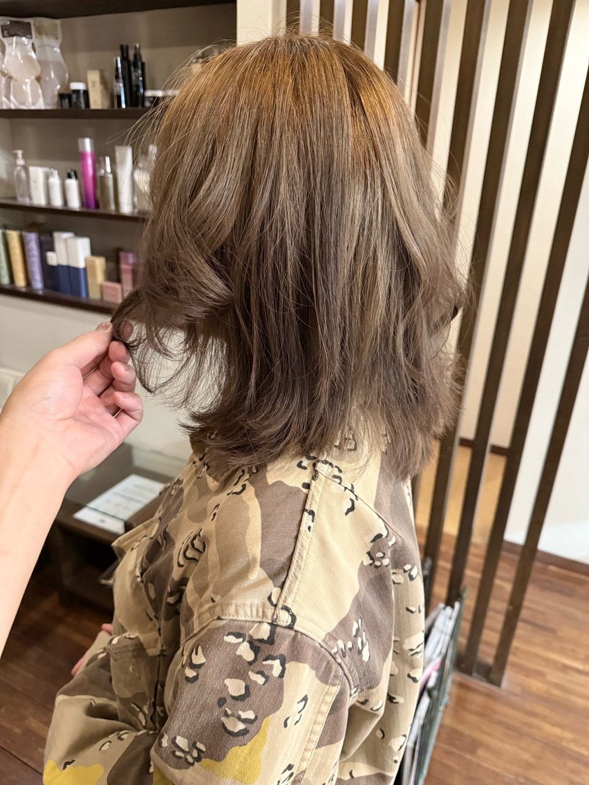ミディアム カラー ブラウンカラー ヘアカラー トリートメント 田室和幸 河原町のヘアスタイル