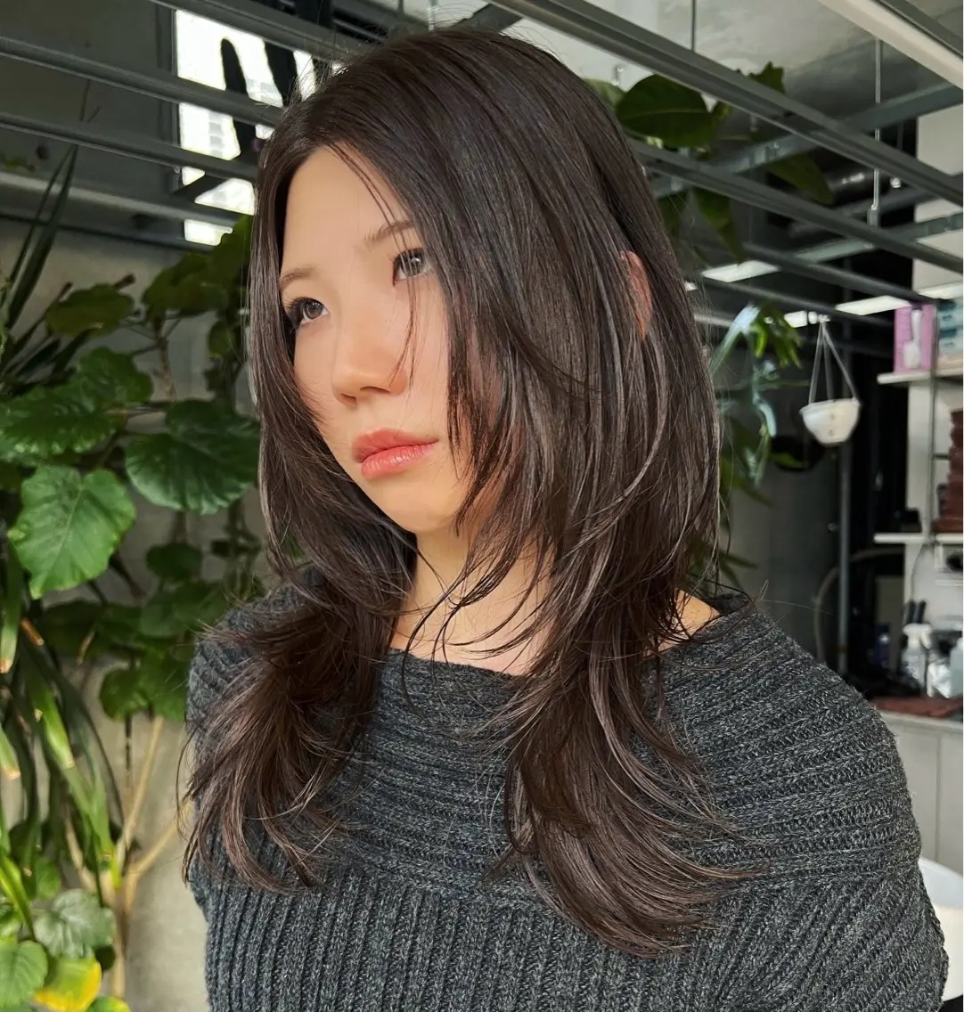 ロング カラー カット ヘアカラー ハッシュカット カシマハヤトのヘアスタイル