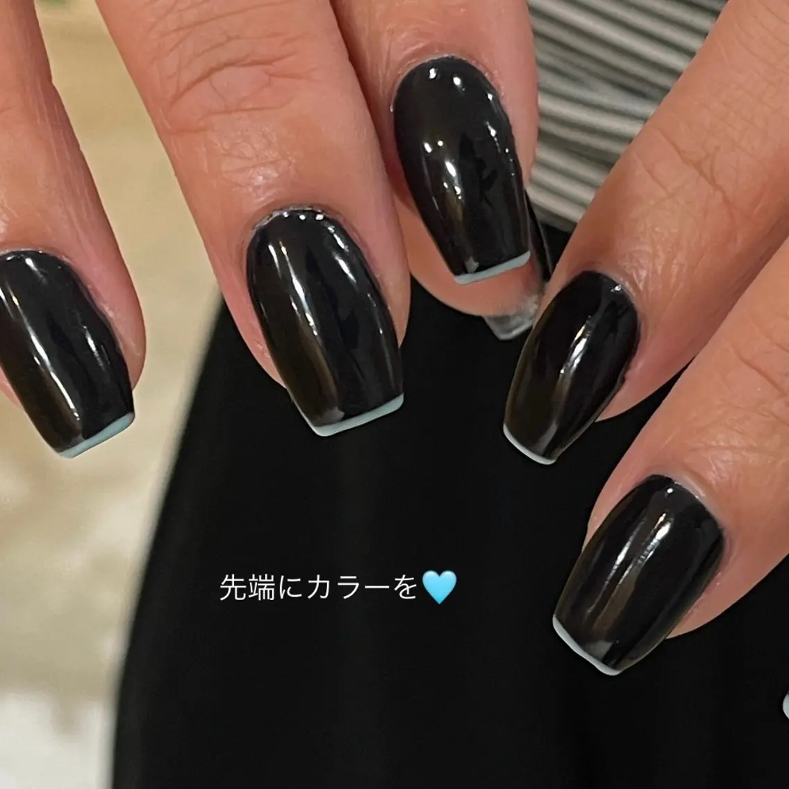 ネイル 水色 ネイビー ハンドネイル you (ユウ)のネイルデザイン