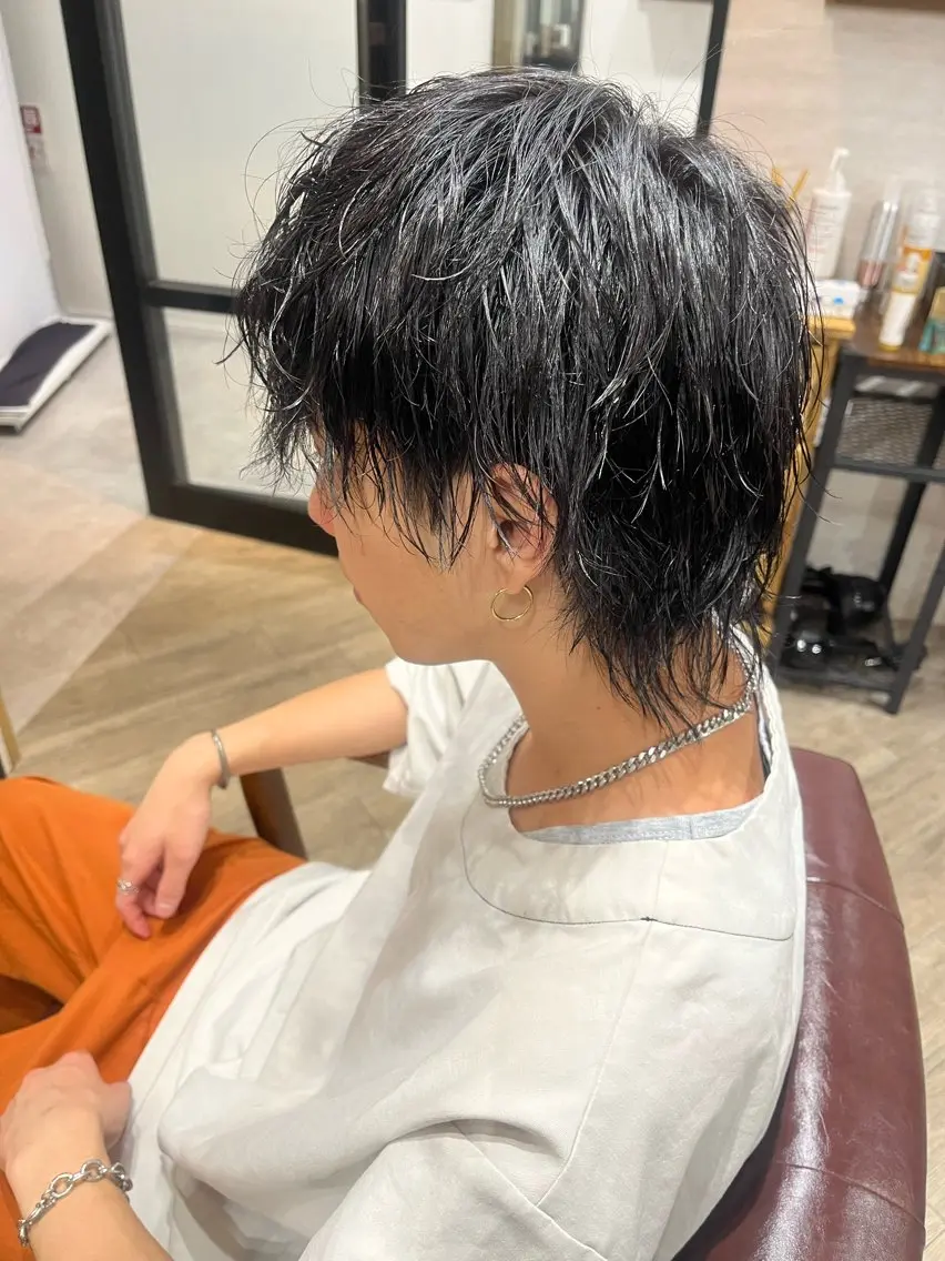 ショート カラー メンズ 黒髪 🫧ぷる艶カラー🫧 Yuubi🦩のヘアスタイル