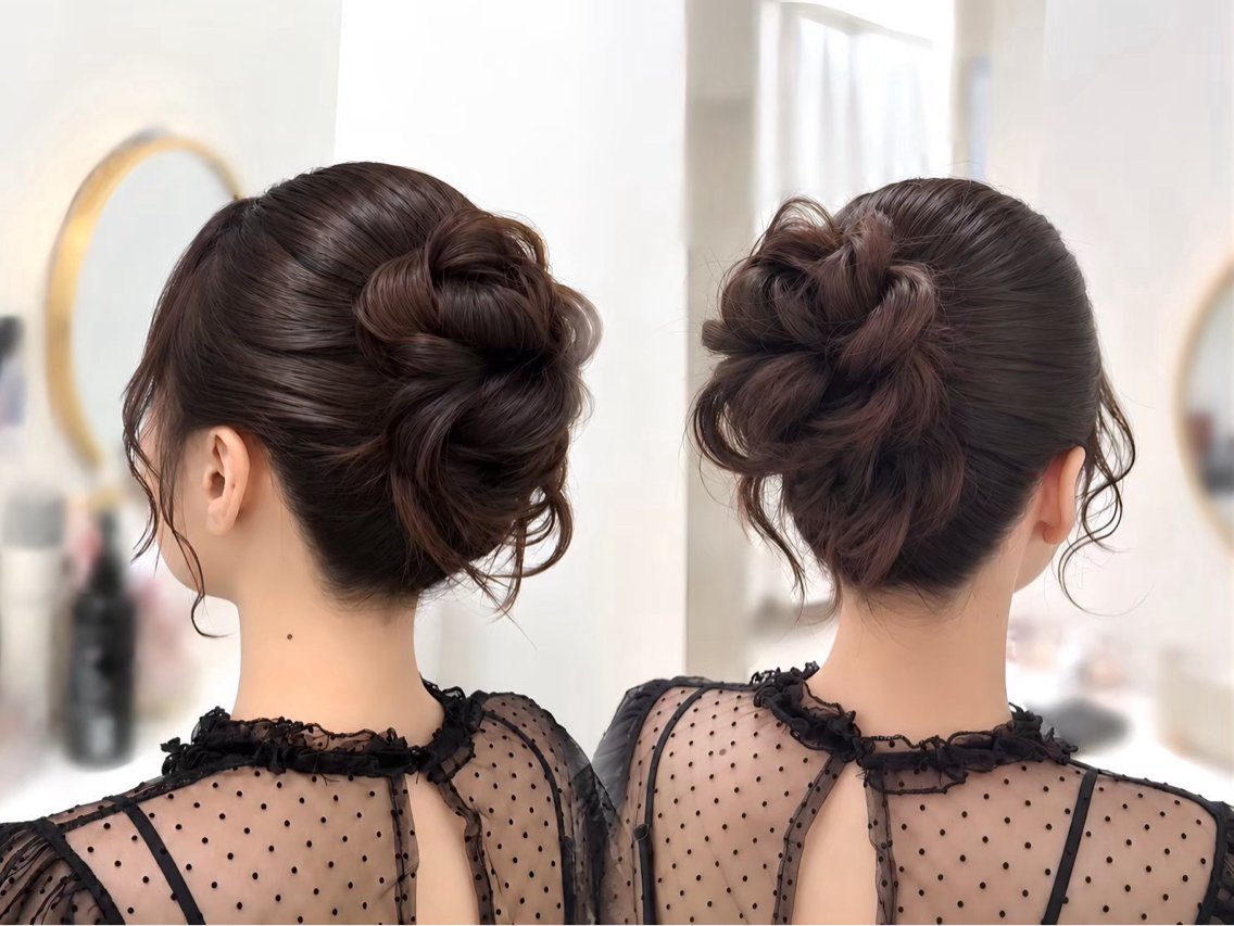 土日祝限定|朝9時~のみ🌟元ブライダルヘアメイクスタッフ担当🎀│お好みヘアセット¥5,480|結婚式・ライブ参戦に✨の写真