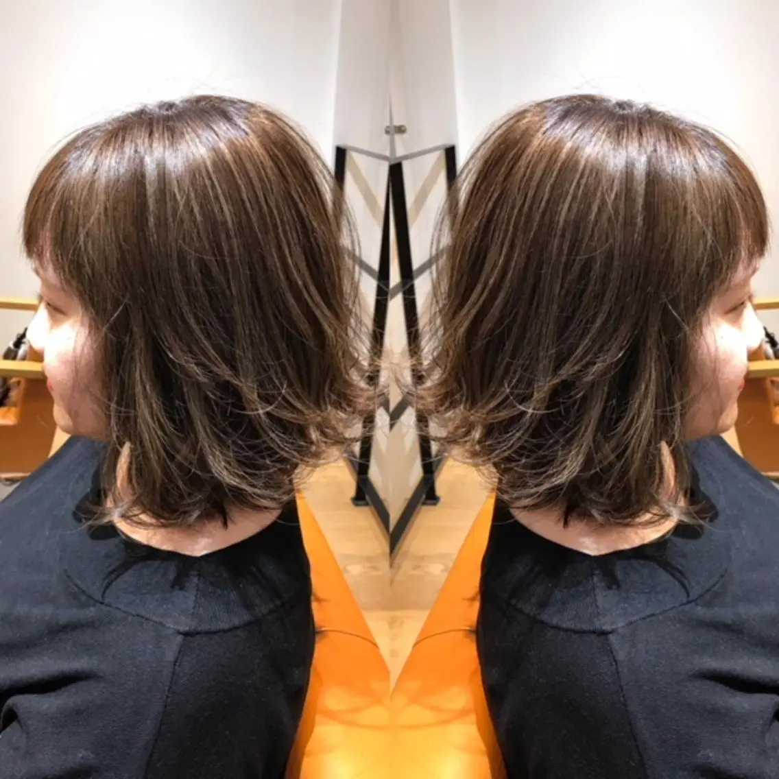 ミディアム カラー ハイライトカラー ハイライト トリートメント 髪質改善特化 ミサワコウキのヘアスタイル