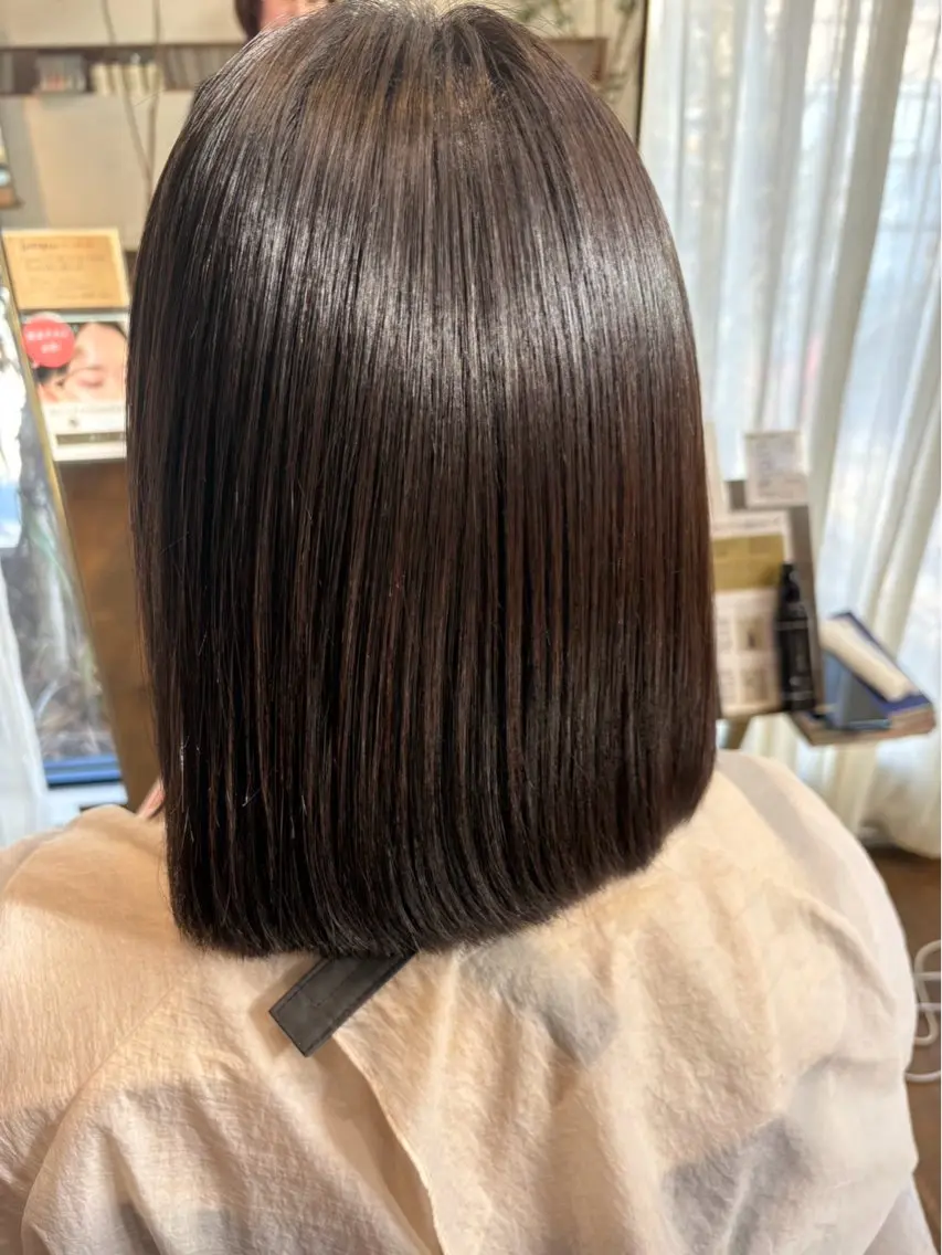 ミディアム 縮毛矯正 lapis tosakiのヘアスタイル