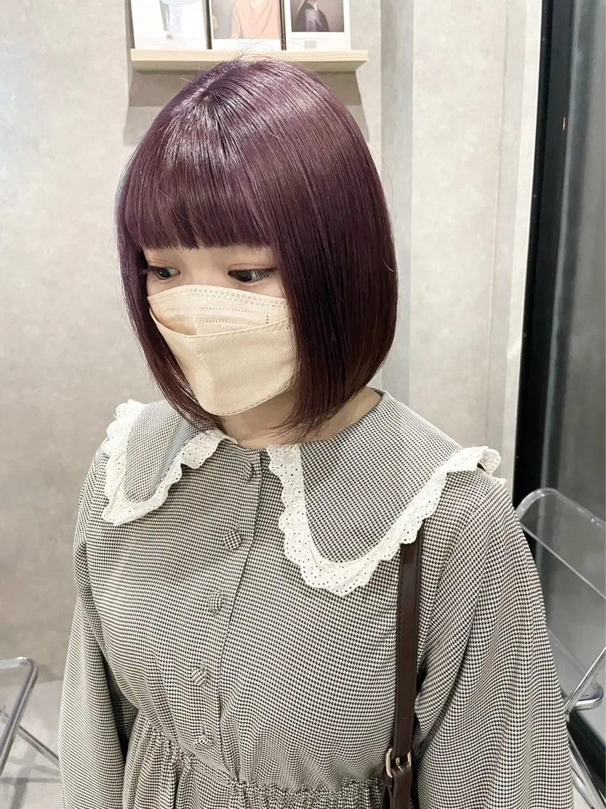 ミディアム カラー パープルカラー 韓国風ヘア カット 成城美容室 YOSHIMURAのヘアスタイル